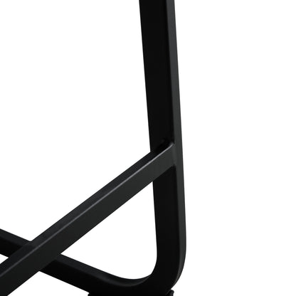 Set of 2 PU Faux Leather Upholstered High Bar Stool Chair with Back Rest- White_14