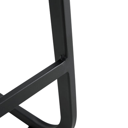 Set of 2 PU Faux Leather Upholstered High Bar Stool Chair with Back Rest- Black_19