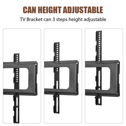 Floor Media Storage Stand With Mount Height Adjustable Swivel Bracket - Black_13