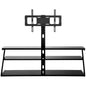 Floor Media Storage Stand With Mount Height Adjustable Swivel Bracket - Black_4