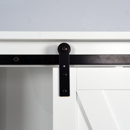 Over-the-Toilet Space-Saving Bathroom Storage Cabinet with Barn Door in White_9