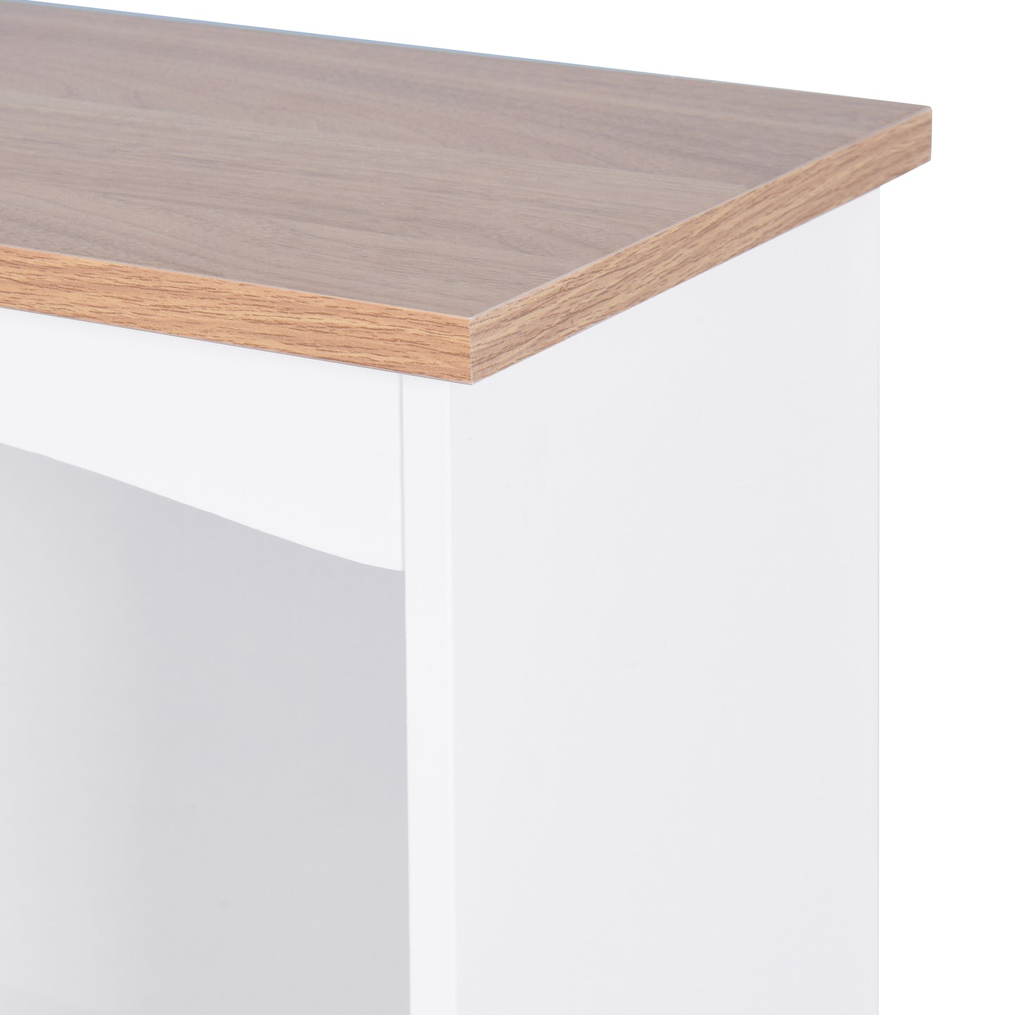 Wooden Kitchen Pantry Storage Microwave Cabinet with Storage Drawer- White_13