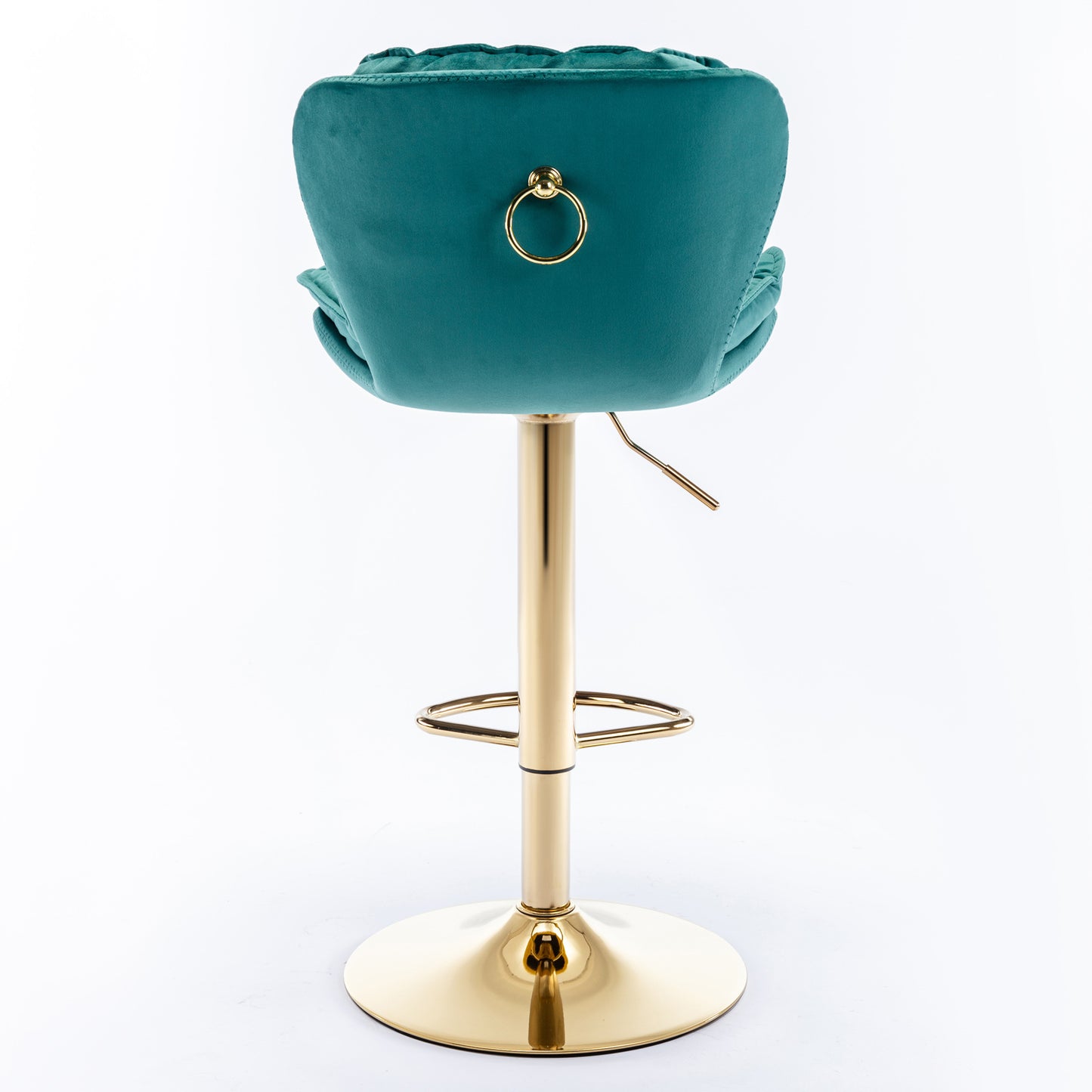 Swivel Bar Stools Set of 2 Counter Height Adjustable Velvet Upholstery- Green_6