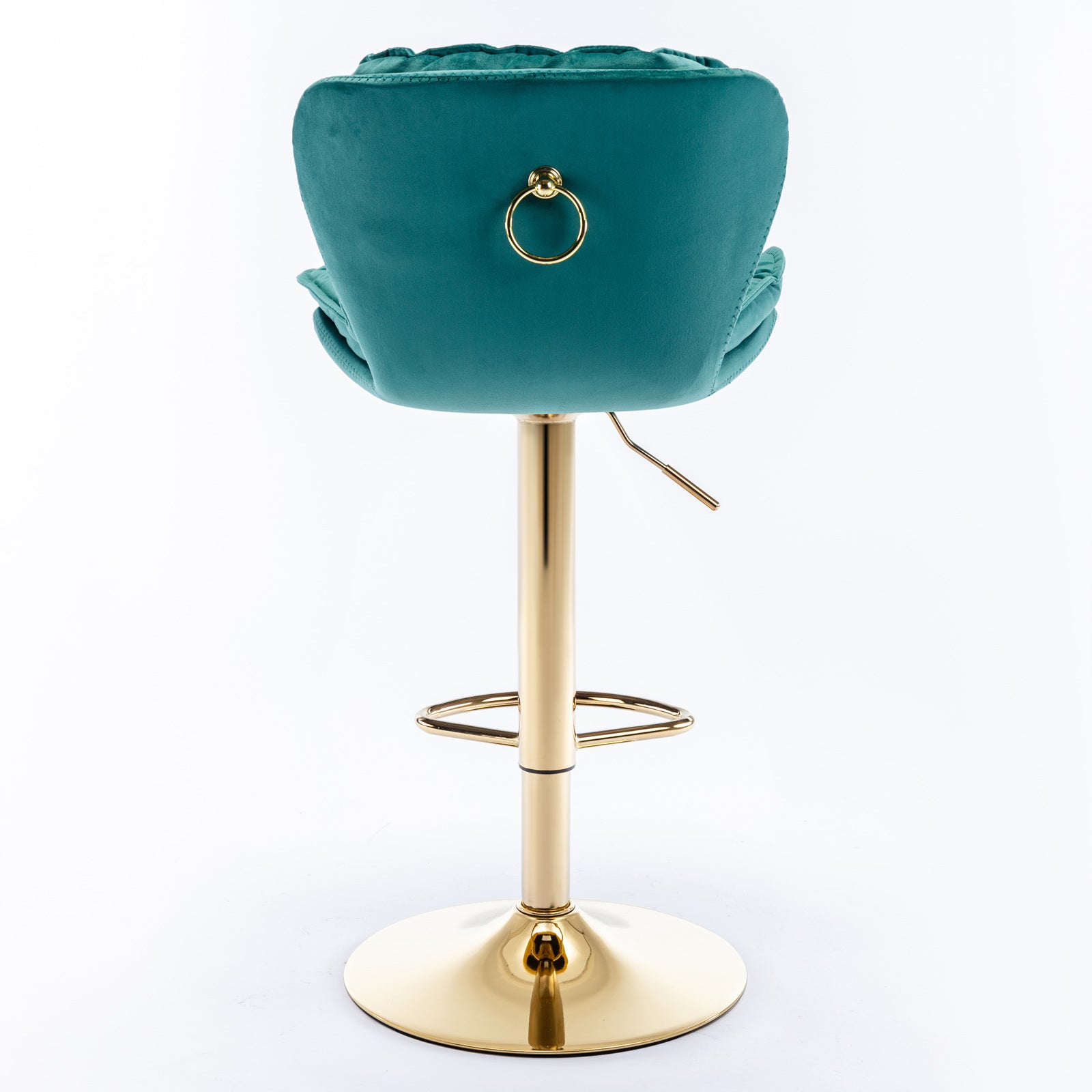 Swivel Bar Stools Set of 2 Counter Height Adjustable Velvet Upholstery- Green_6