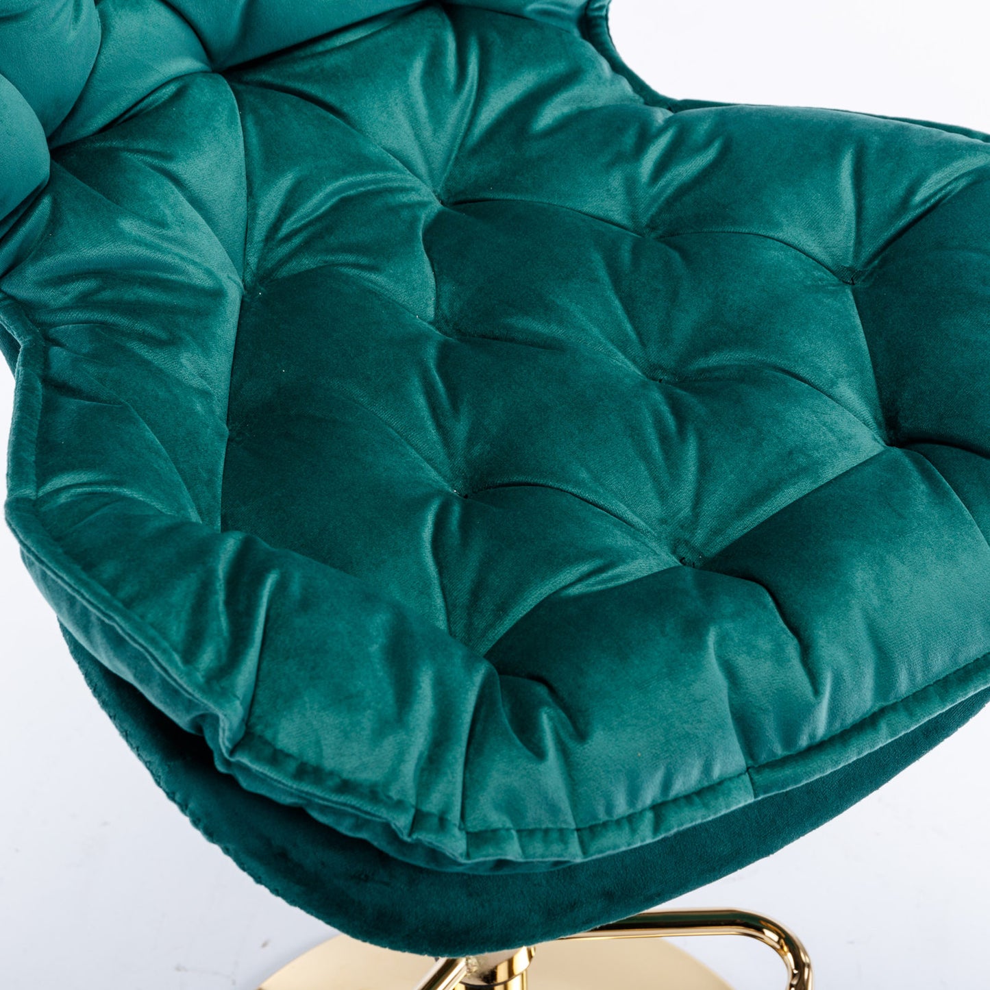 Swivel Bar Stools Set of 2 Counter Height Adjustable Velvet Upholstery- Green_10