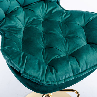 Swivel Bar Stools Set of 2 Counter Height Adjustable Velvet Upholstery- Green_10