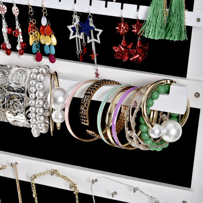 Fashion Simple Jewelry Storage Mirror Cabinet With LED Lights- White_21