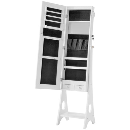 Fashion Simple Jewelry Storage Mirror Cabinet With LED Lights- White_4