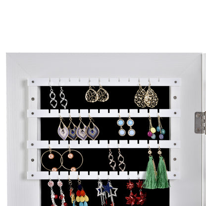 Fashion Simple Jewelry Storage Mirror Cabinet With LED Lights- White_8