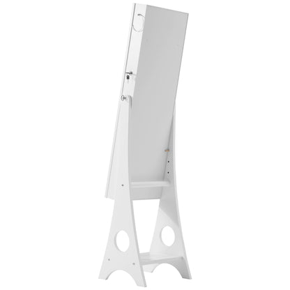 Fashion Simple Jewelry Storage Mirror Cabinet With LED Lights- White_25