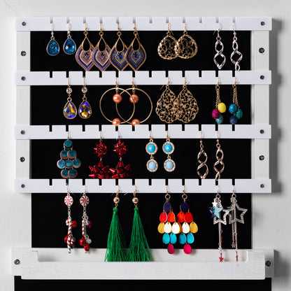Fashion Simple Jewelry Storage Mirror Cabinet With LED Lights- White_18