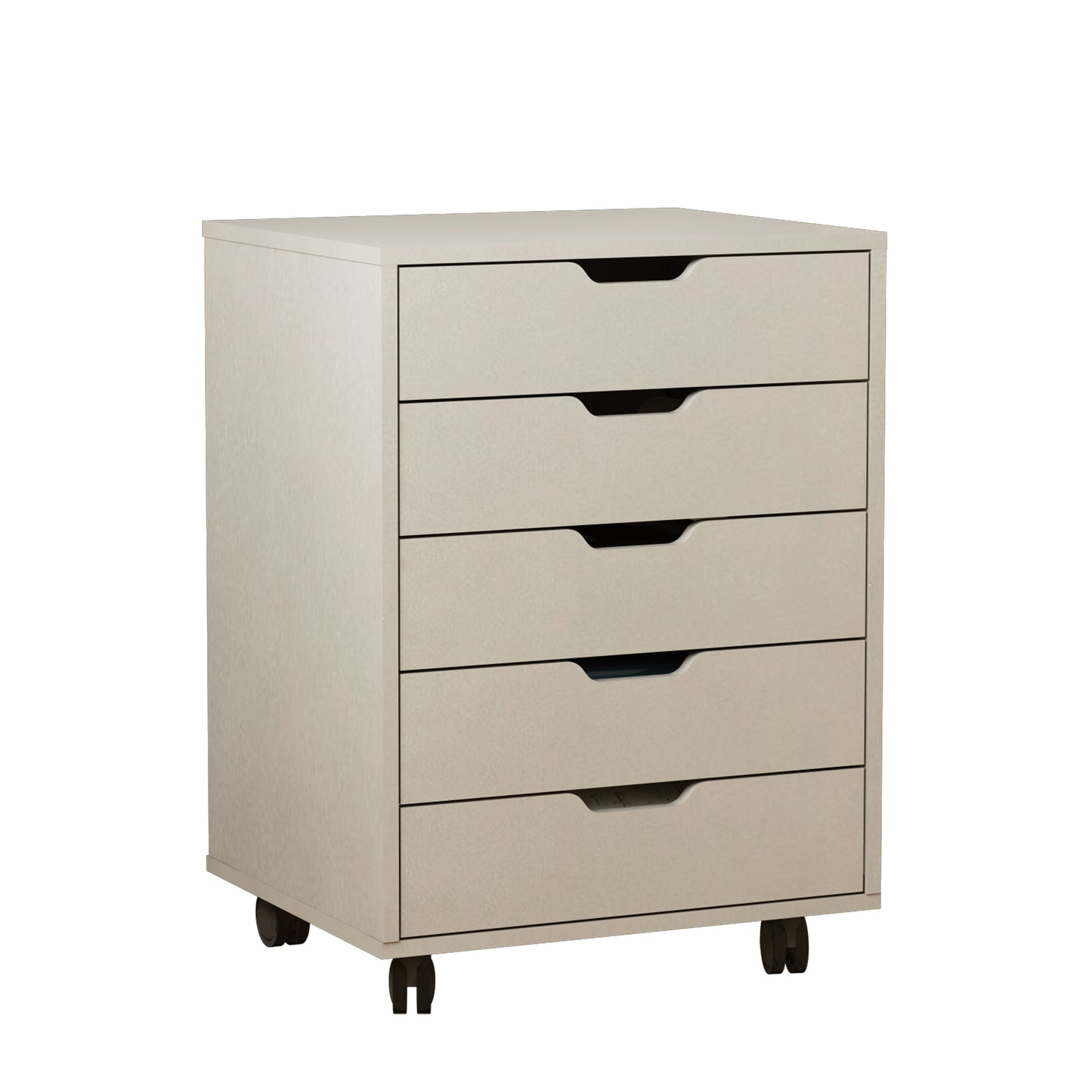 5 Drawers Small Rolling Office File Cabinet Organizer Printer Rack- White+Gray_11