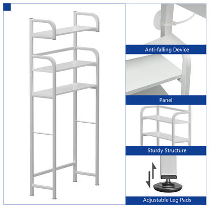 Over the Toilet Bathroom Storage Shelf Small Space Organizer- Cream White_9
