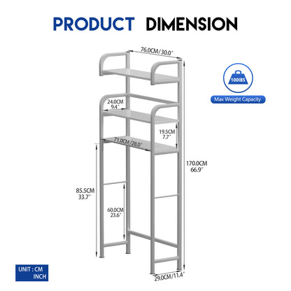 Over the Toilet Bathroom Storage Shelf Small Space Organizer- Cream White_4