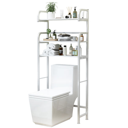 Over the Toilet Bathroom Storage Shelf Small Space Organizer- Cream White_8