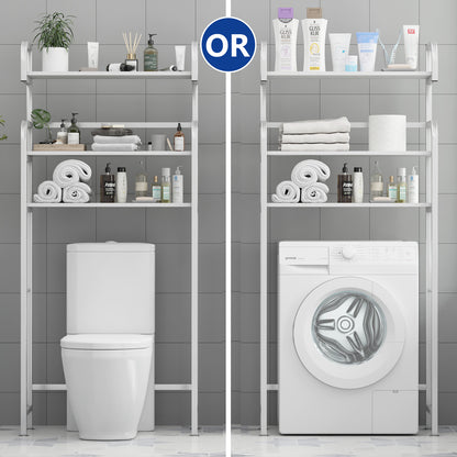 Over the Toilet Bathroom Storage Shelf Small Space Organizer- Cream White_3