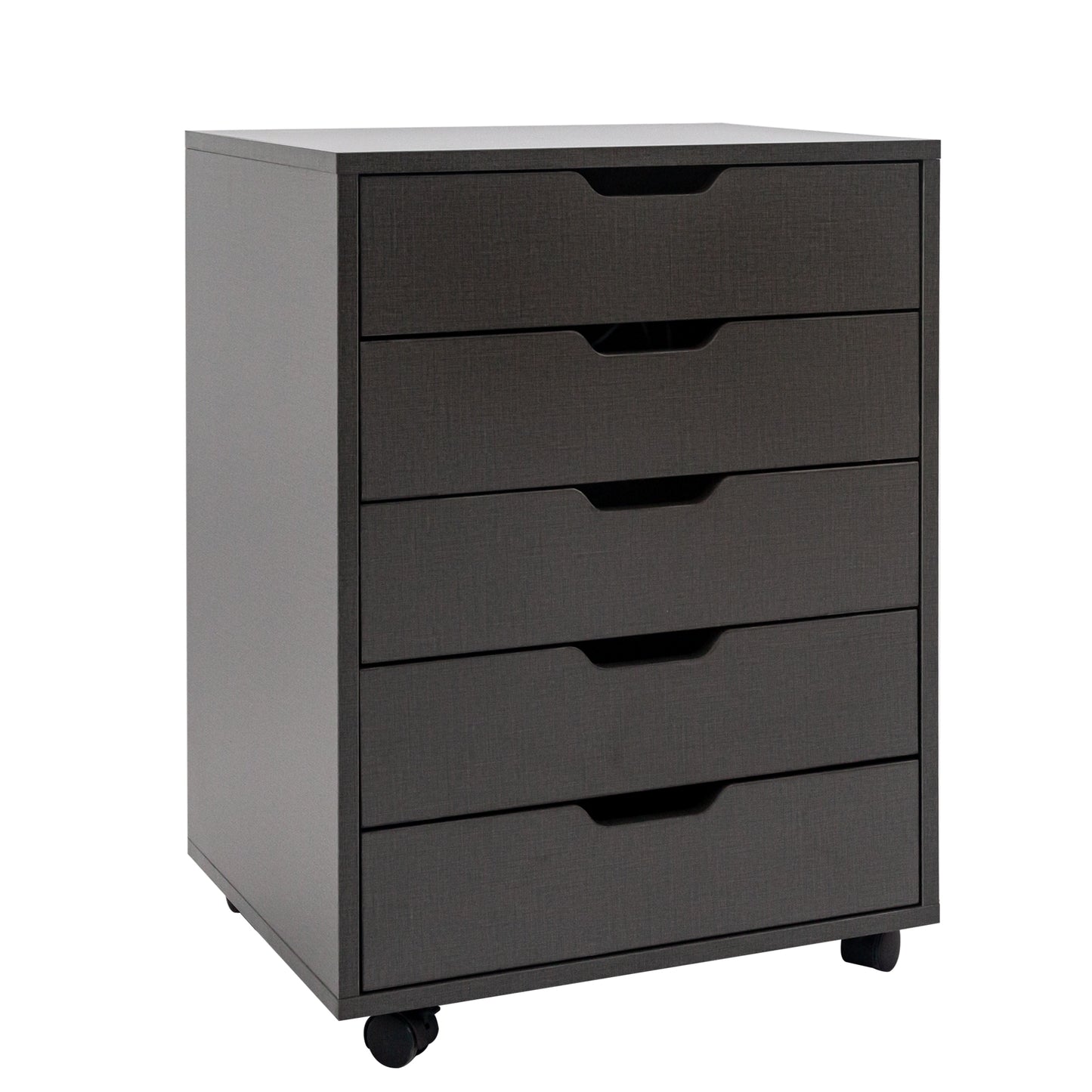 5 Drawers Small Rolling Office File Cabinet Organizer Printer Rack- Dark Gray_16