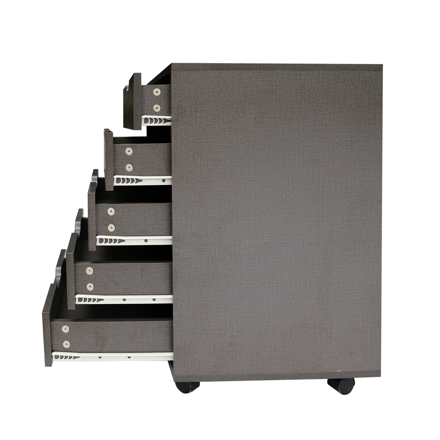 5 Drawers Small Rolling Office File Cabinet Organizer Printer Rack- Dark Gray_5