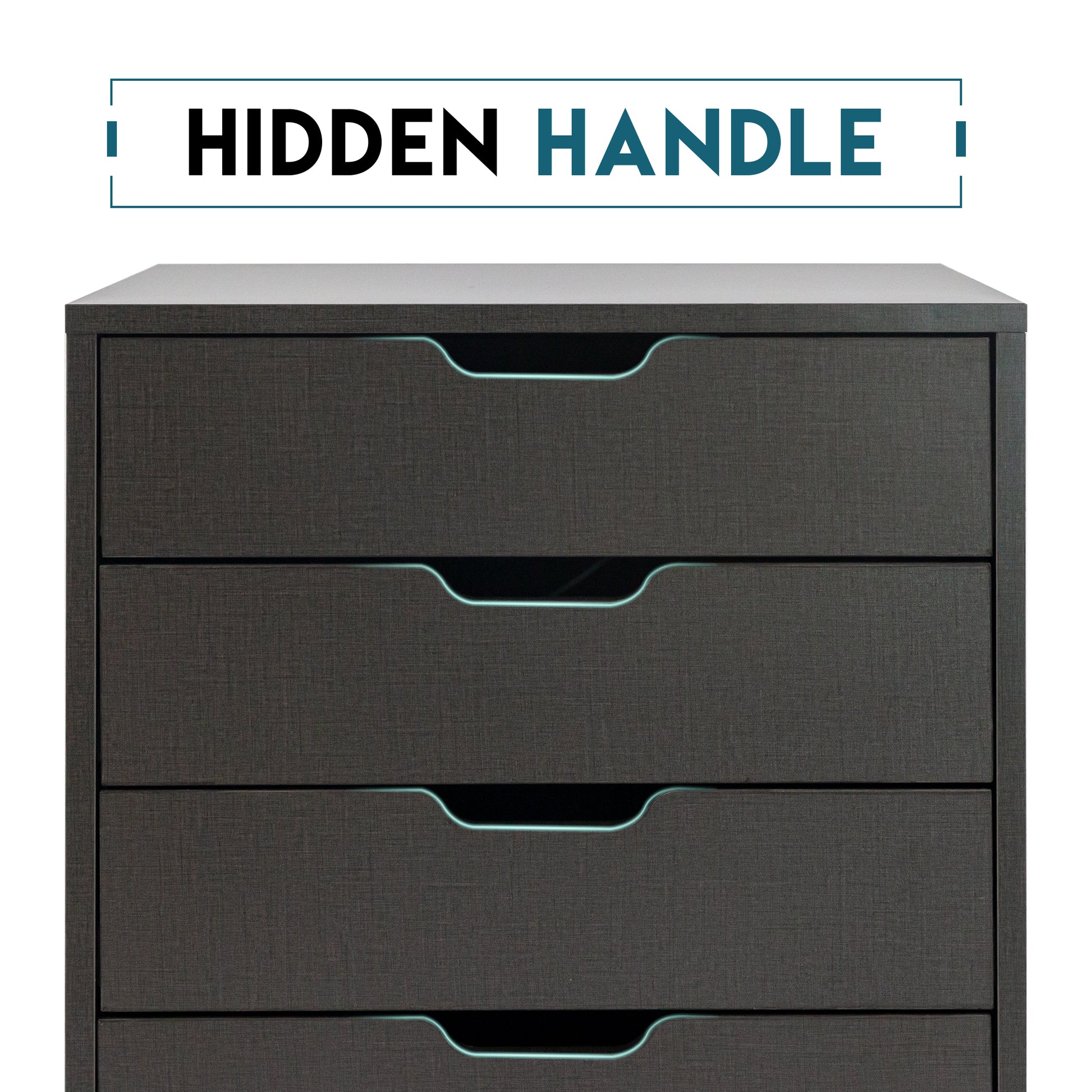 5 Drawers Small Rolling Office File Cabinet Organizer Printer Rack- Dark Gray_12