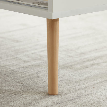 Lifting Top Living Room Coffee Table and Hidden Storage Cabinet- Matte White_10