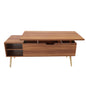 Lifting Top Living Room Coffee Table and Hidden Storage Cabinet- Brown+Beige_5