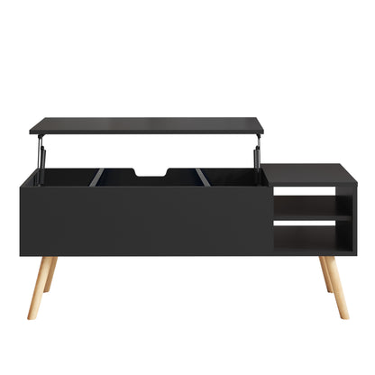 Lifting Top Living Room Coffee Table and Hidden Storage Cabinet- Antique Black_9
