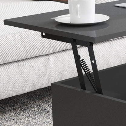 Lifting Top Living Room Coffee Table and Hidden Storage Cabinet- Antique Black_5