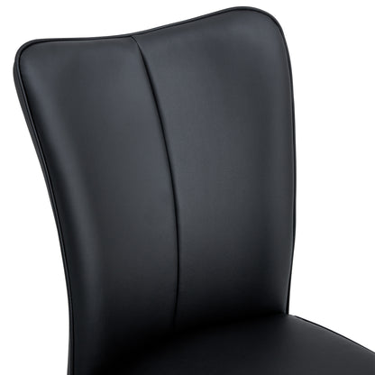 Simple Design PU Leather Upholstered Modern Kitchen Dining Chair- Black_11