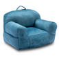 Indoor Use Memory Foam Stuffed Velvet Bean Bag Chair for Children- Blue_4