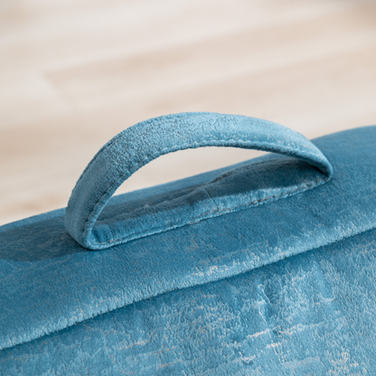 Indoor Use Memory Foam Stuffed Velvet Bean Bag Chair for Children- Blue_12
