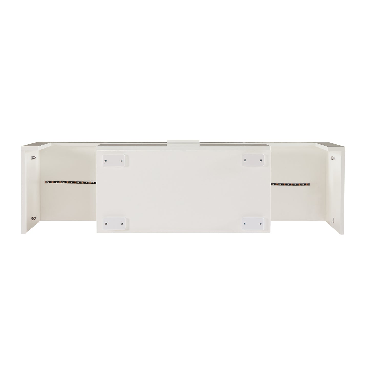 Modern TV Console Storage Media TV Organizing Cabinet Worktop- White_8