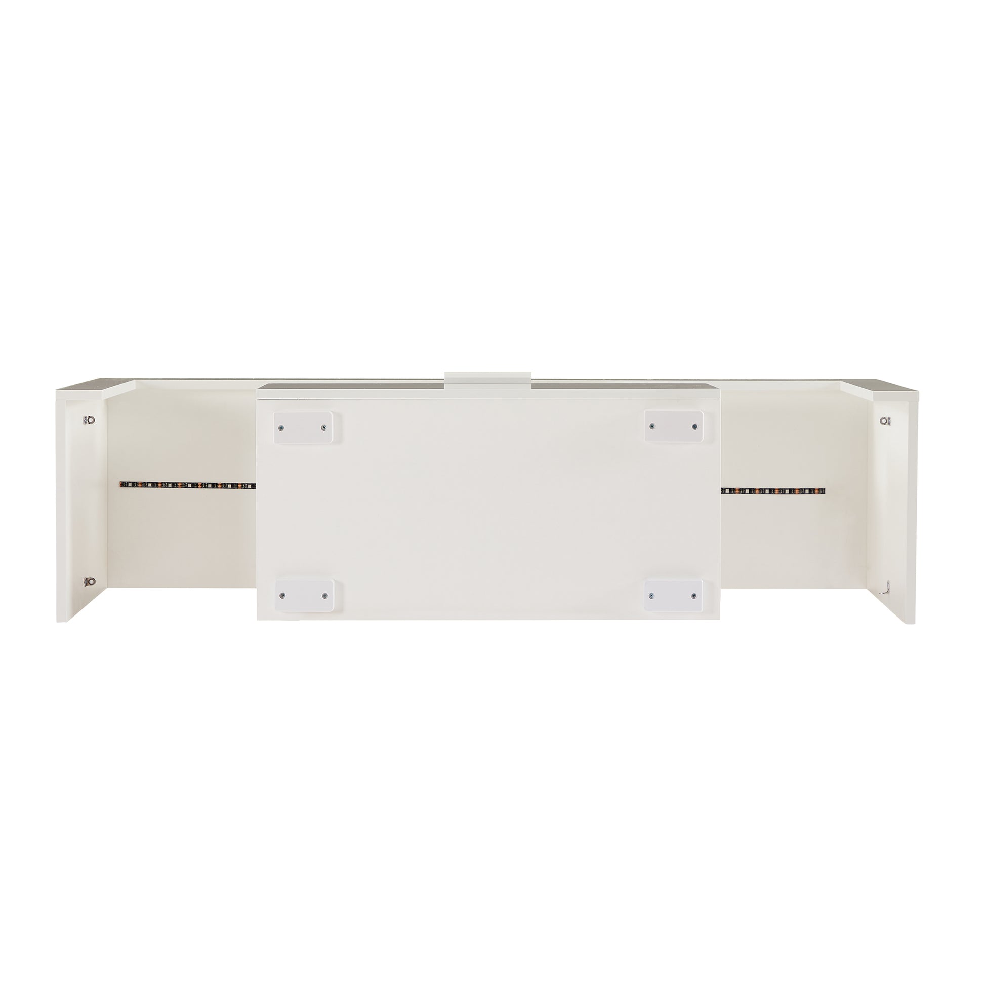 Modern TV Console Storage Media TV Organizing Cabinet Worktop- White_8