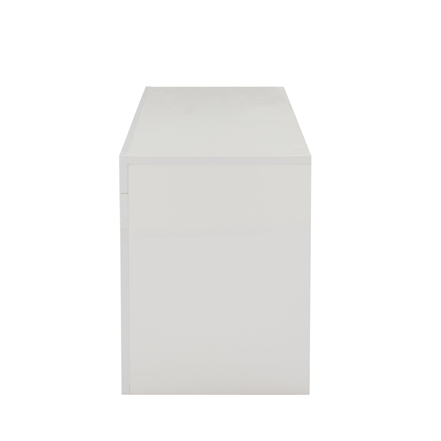 Modern TV Console Storage Media TV Organizing Cabinet Worktop- White_5