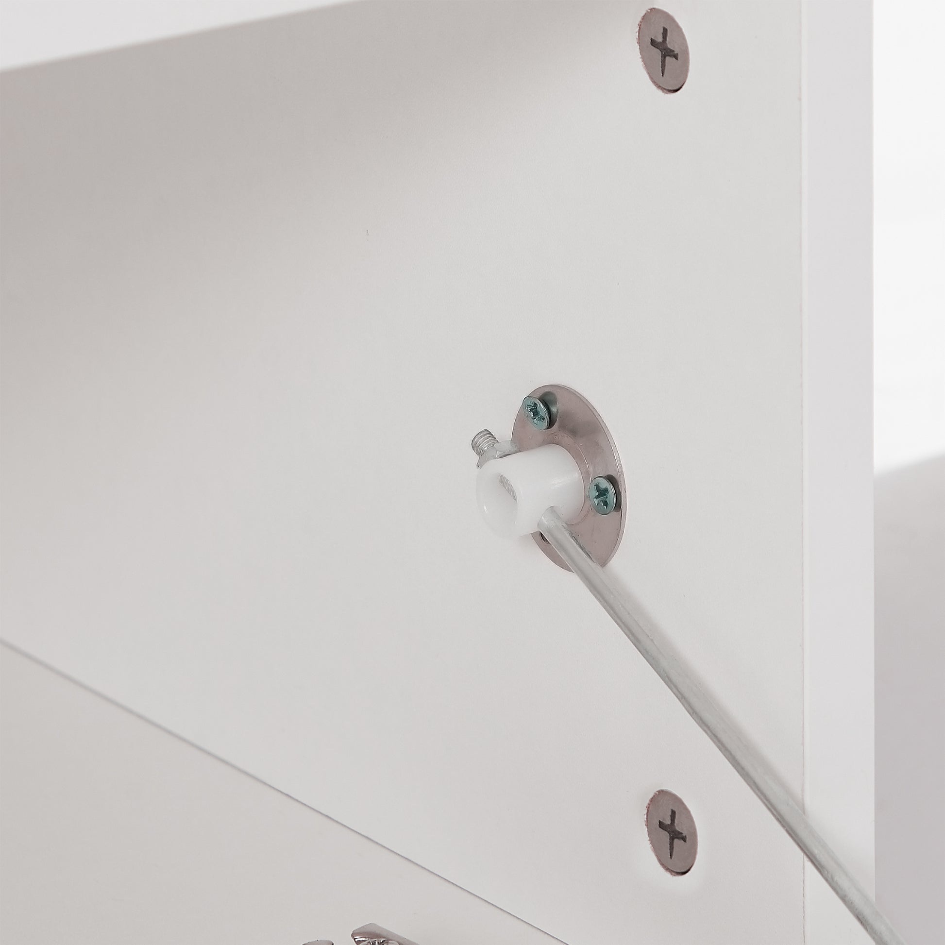 Modern TV Console Storage Media TV Organizing Cabinet Worktop- White_9