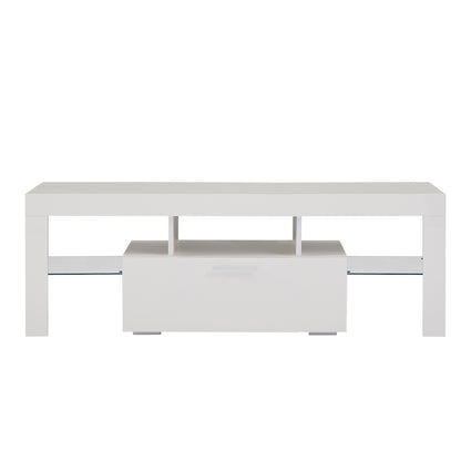 Modern TV Console Storage Media TV Organizing Cabinet Worktop- White_12