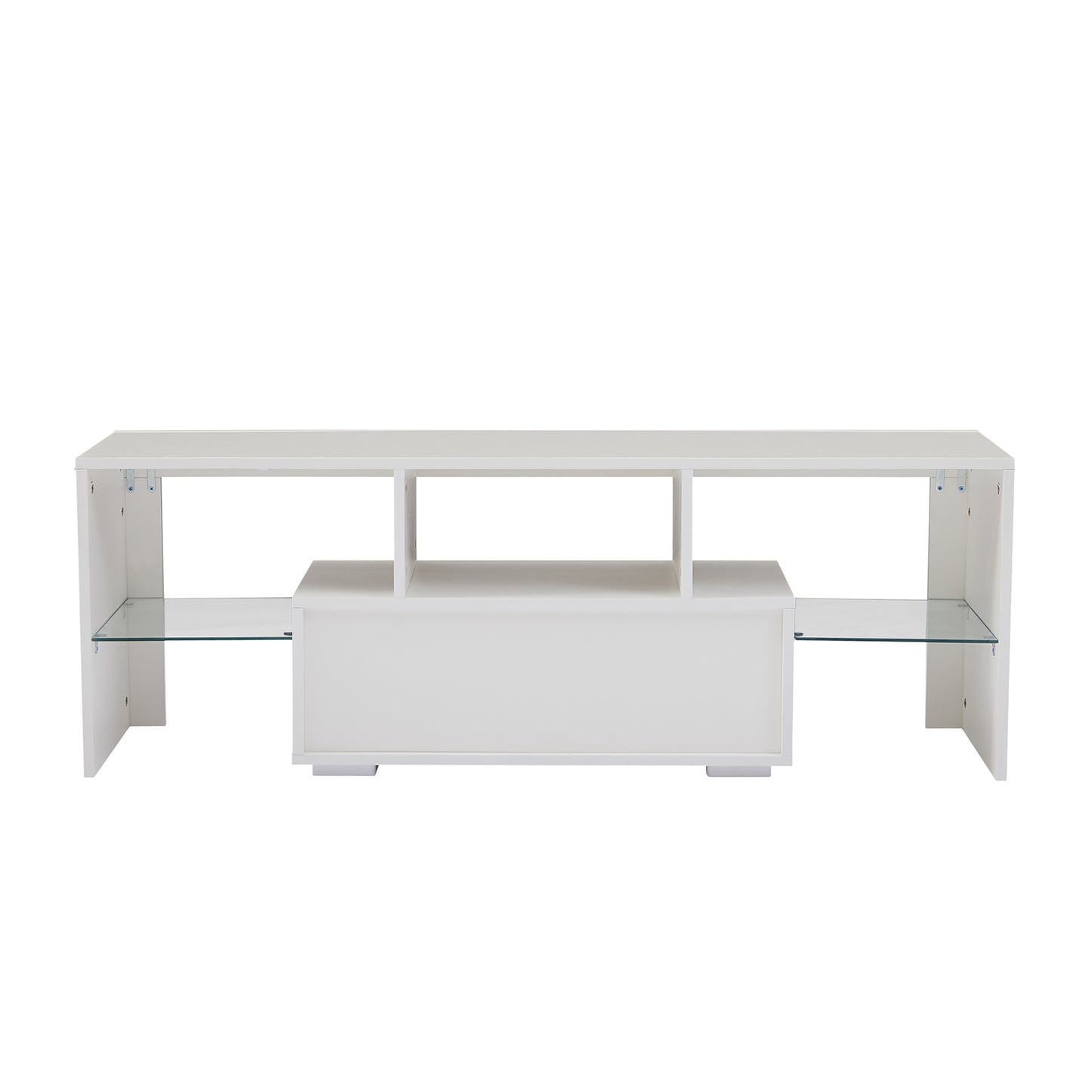 Modern TV Console Storage Media TV Organizing Cabinet Worktop- White_13