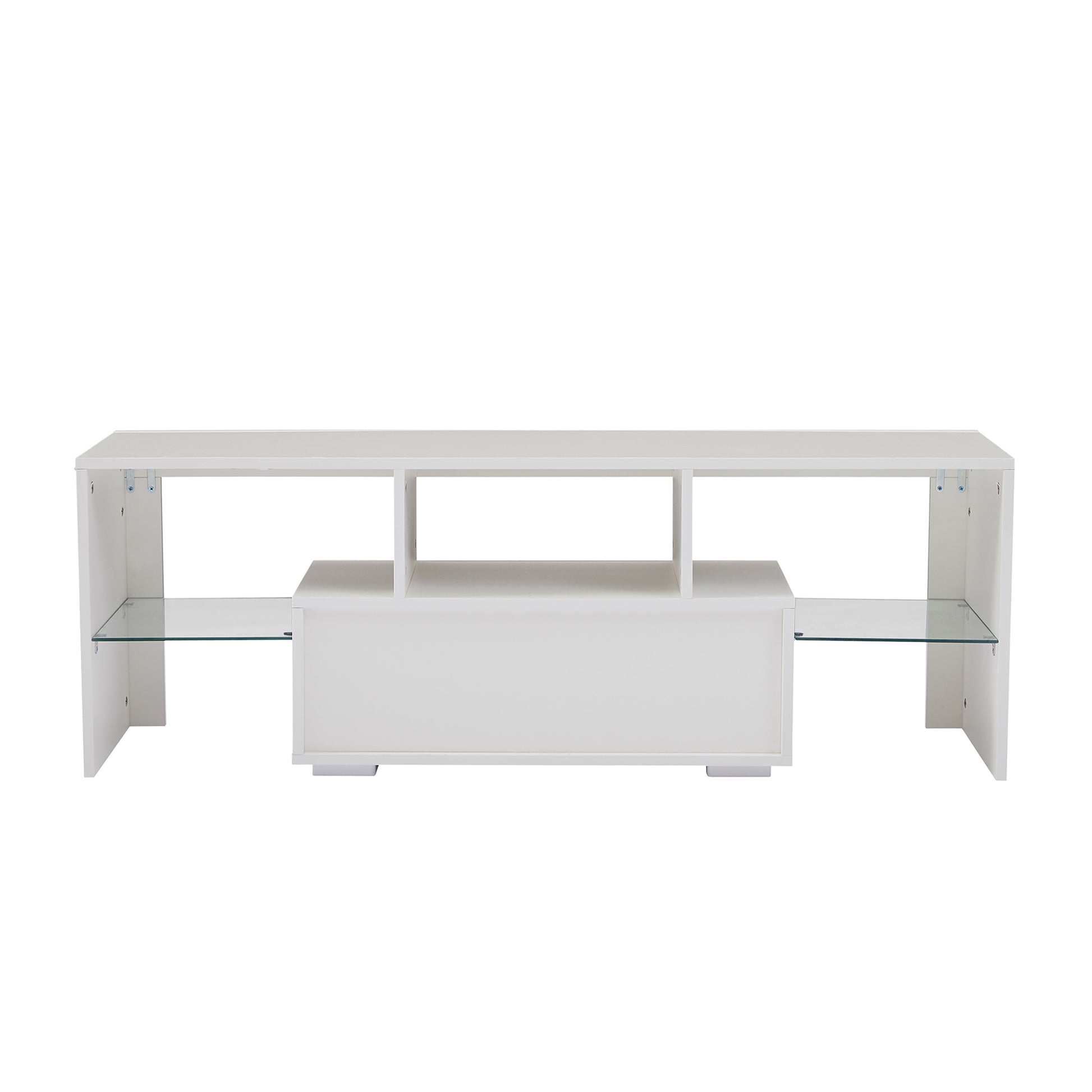 Modern TV Console Storage Media TV Organizing Cabinet Worktop- White_13
