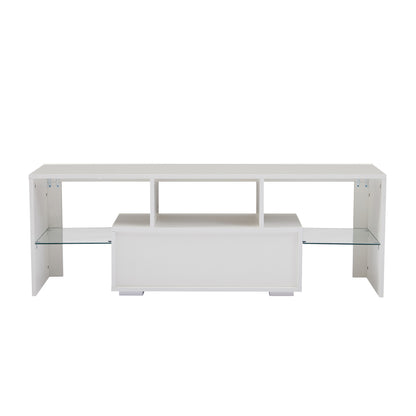 Modern TV Console Storage Media TV Organizing Cabinet Worktop- White_13