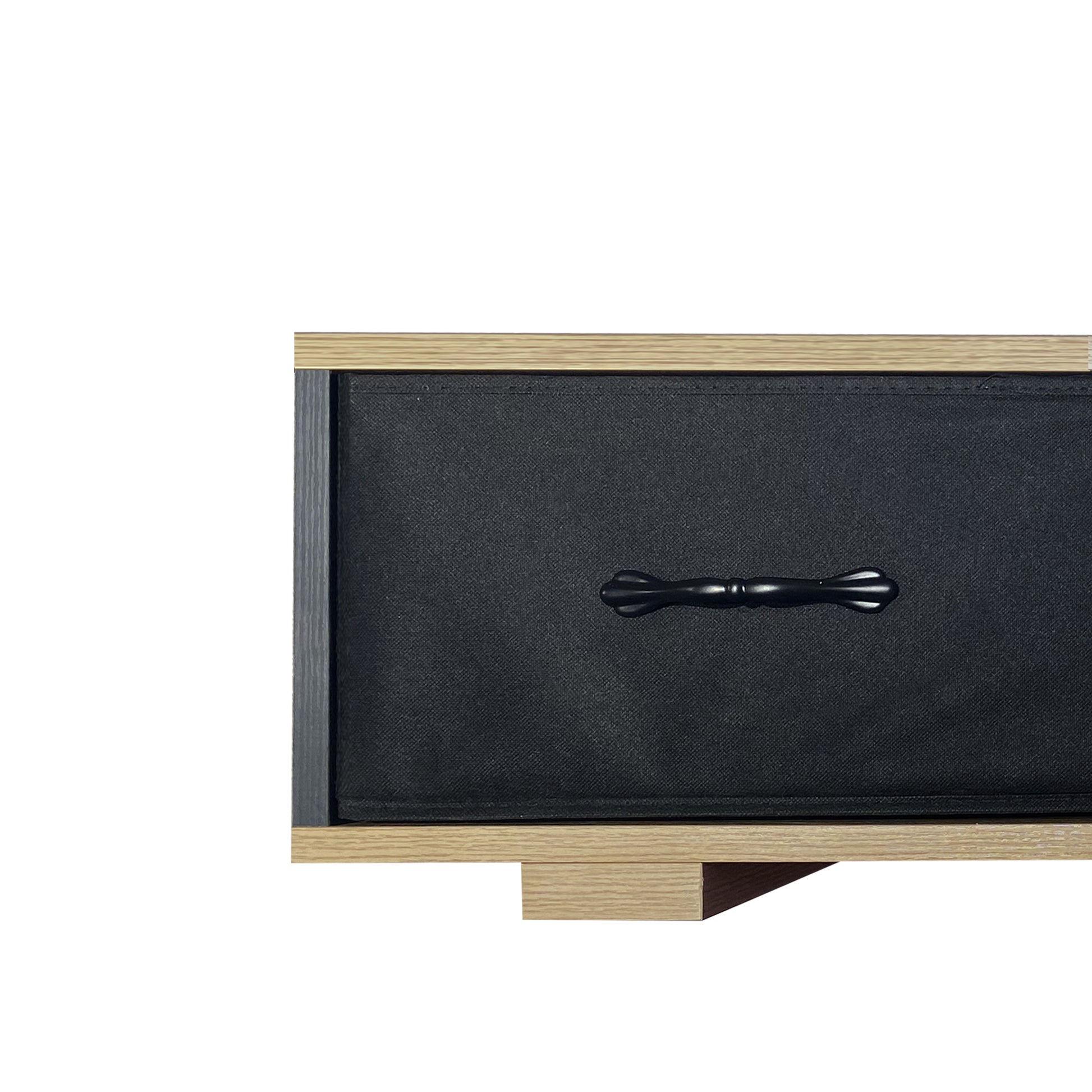 Contemporary Rustic Modern TV Stand for Entertainment Room - Black+Brown_12