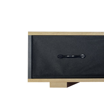 Contemporary Rustic Modern TV Stand for Entertainment Room - Black+Brown_12