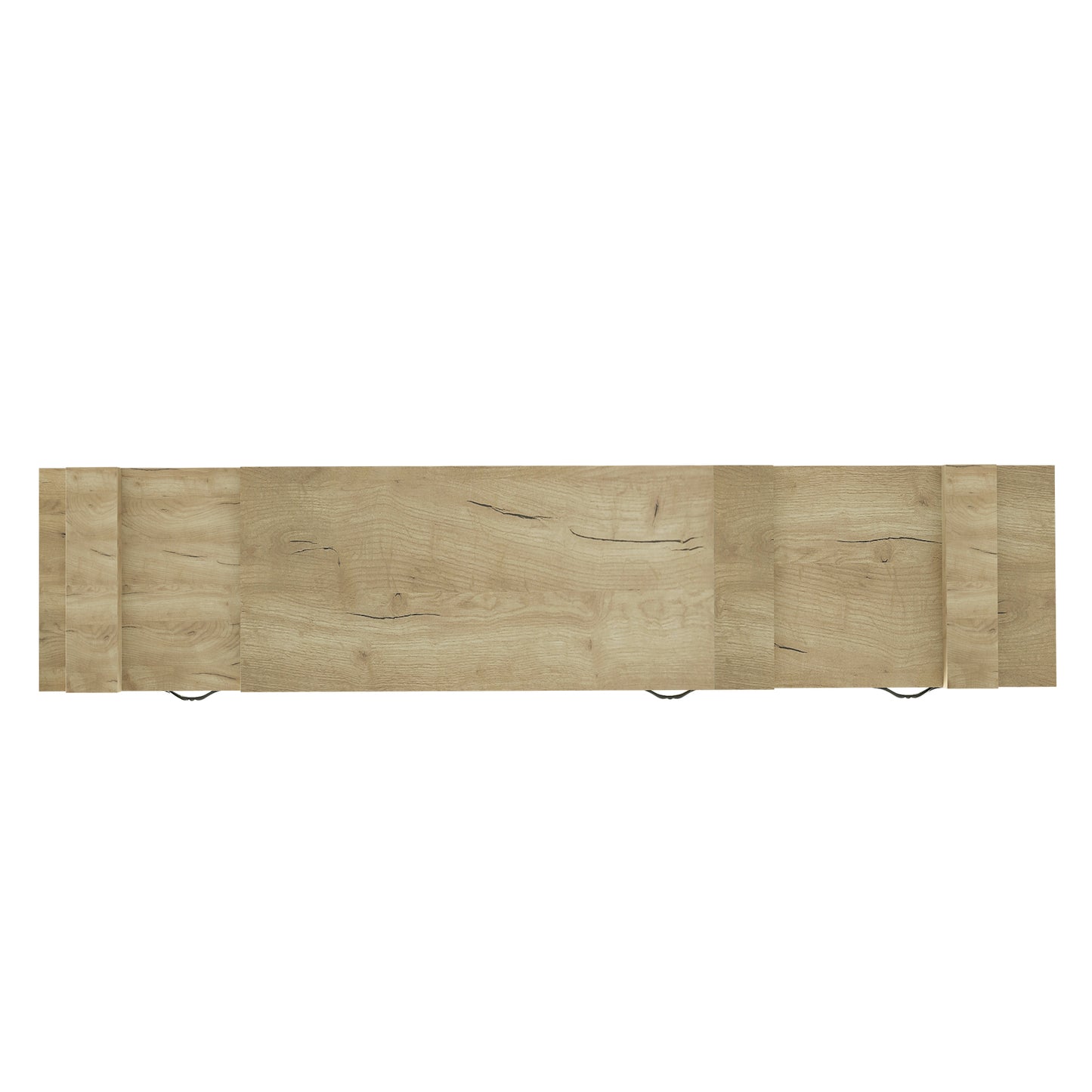 Contemporary Rustic Modern TV Stand for Entertainment Room - Black+Brown_10