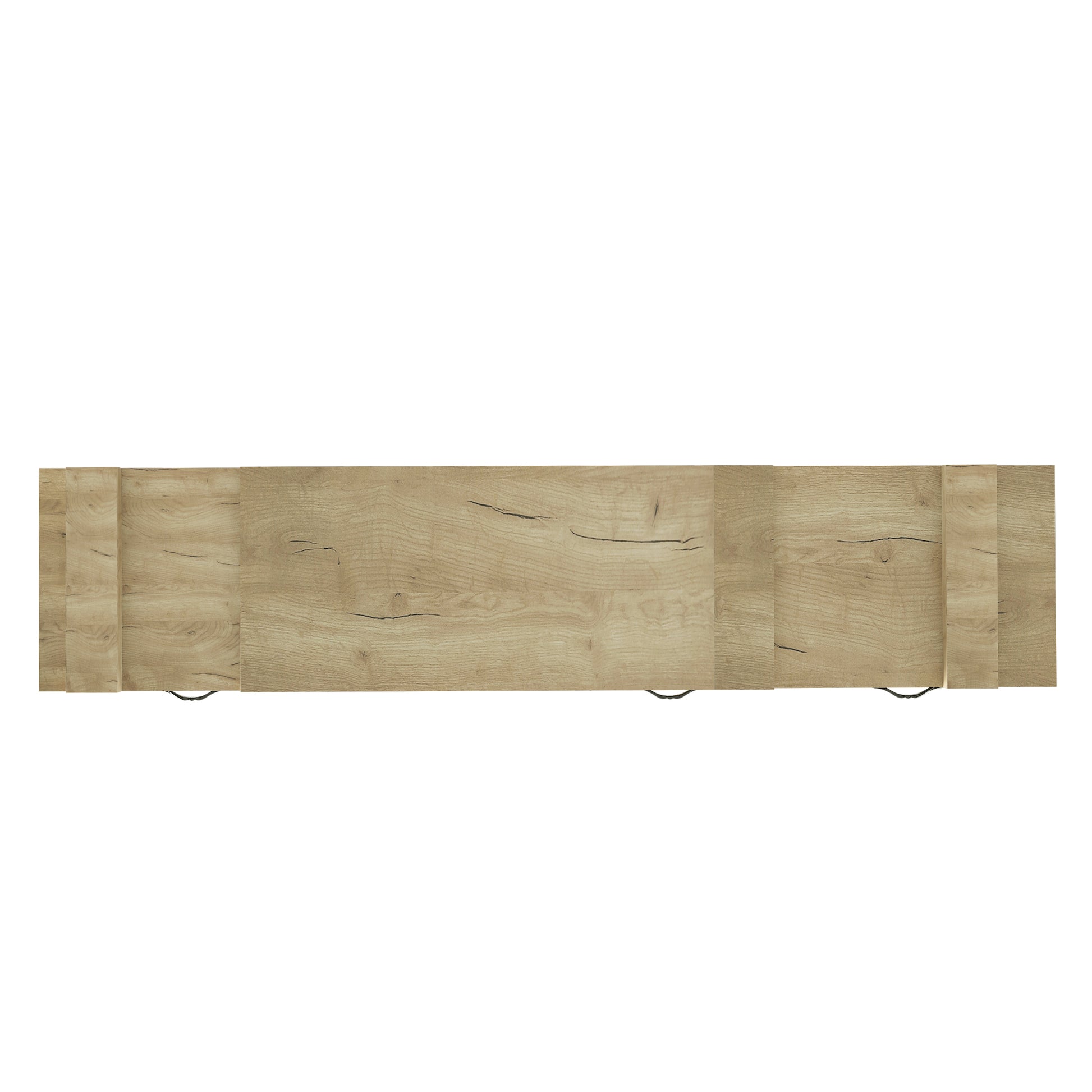 Contemporary Rustic Modern TV Stand for Entertainment Room - Black+Brown_10