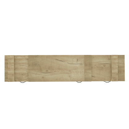 Contemporary Rustic Modern TV Stand for Entertainment Room - Black+Brown_10