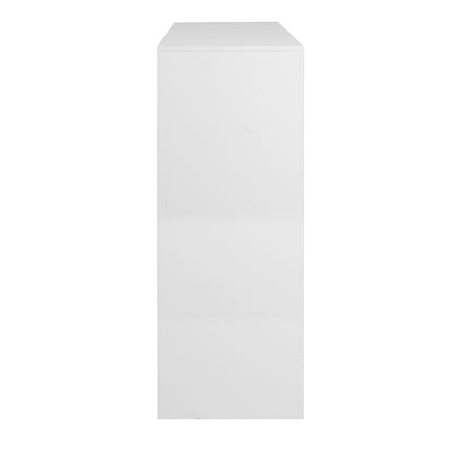 Freestanding Shoe Rack with 2 Shutter Door Narrow Shoe Storage- White_7
