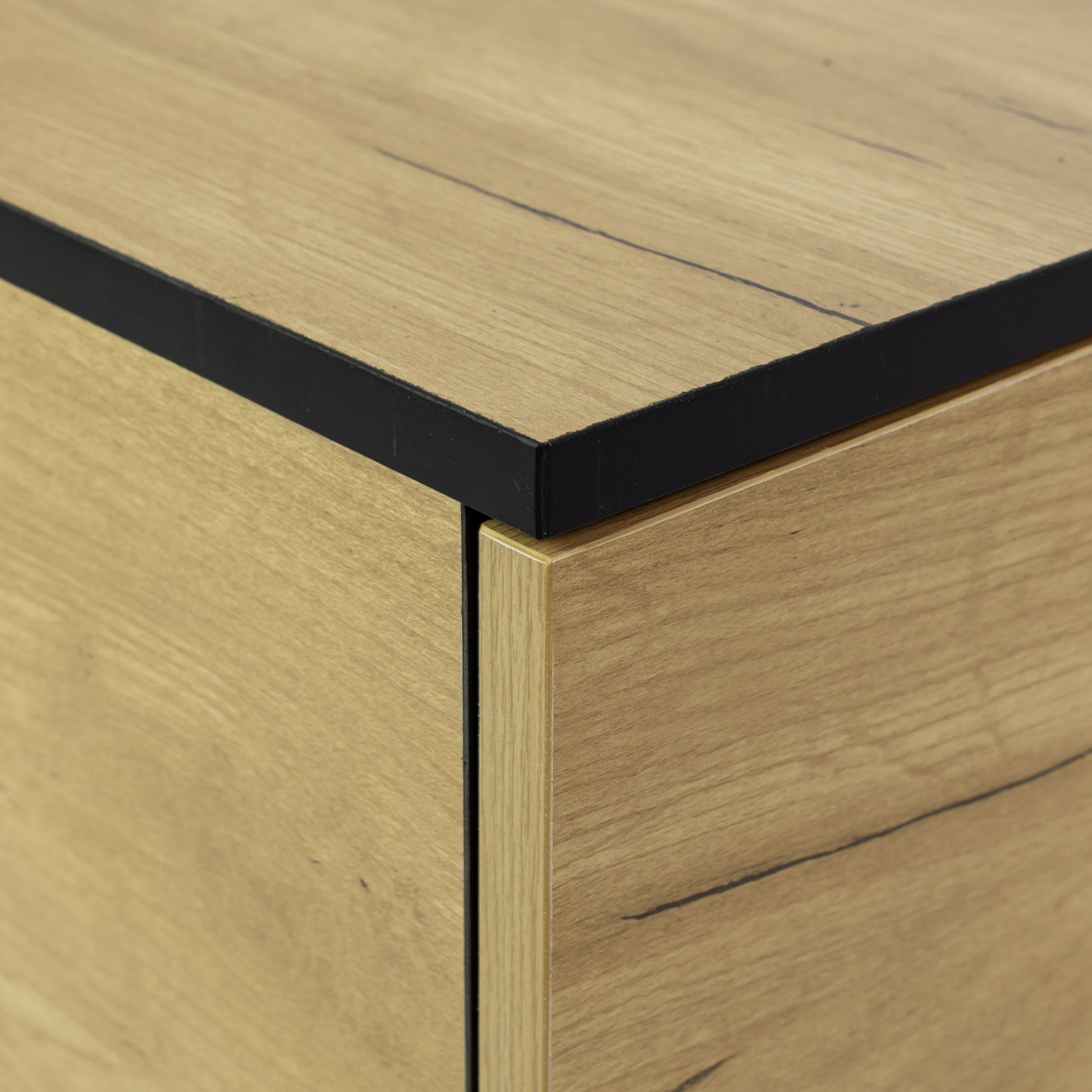 Coffee Table with Solid Wood Legs Support and Big Storage Space- Black+Brown_12