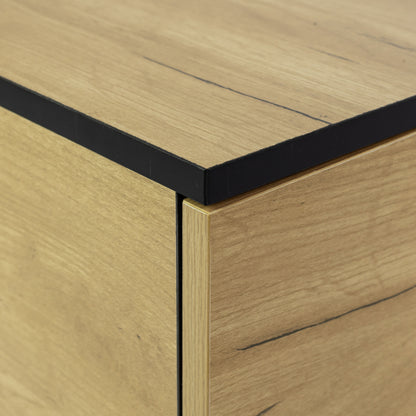 Coffee Table with Solid Wood Legs Support and Big Storage Space- Black+Brown_12