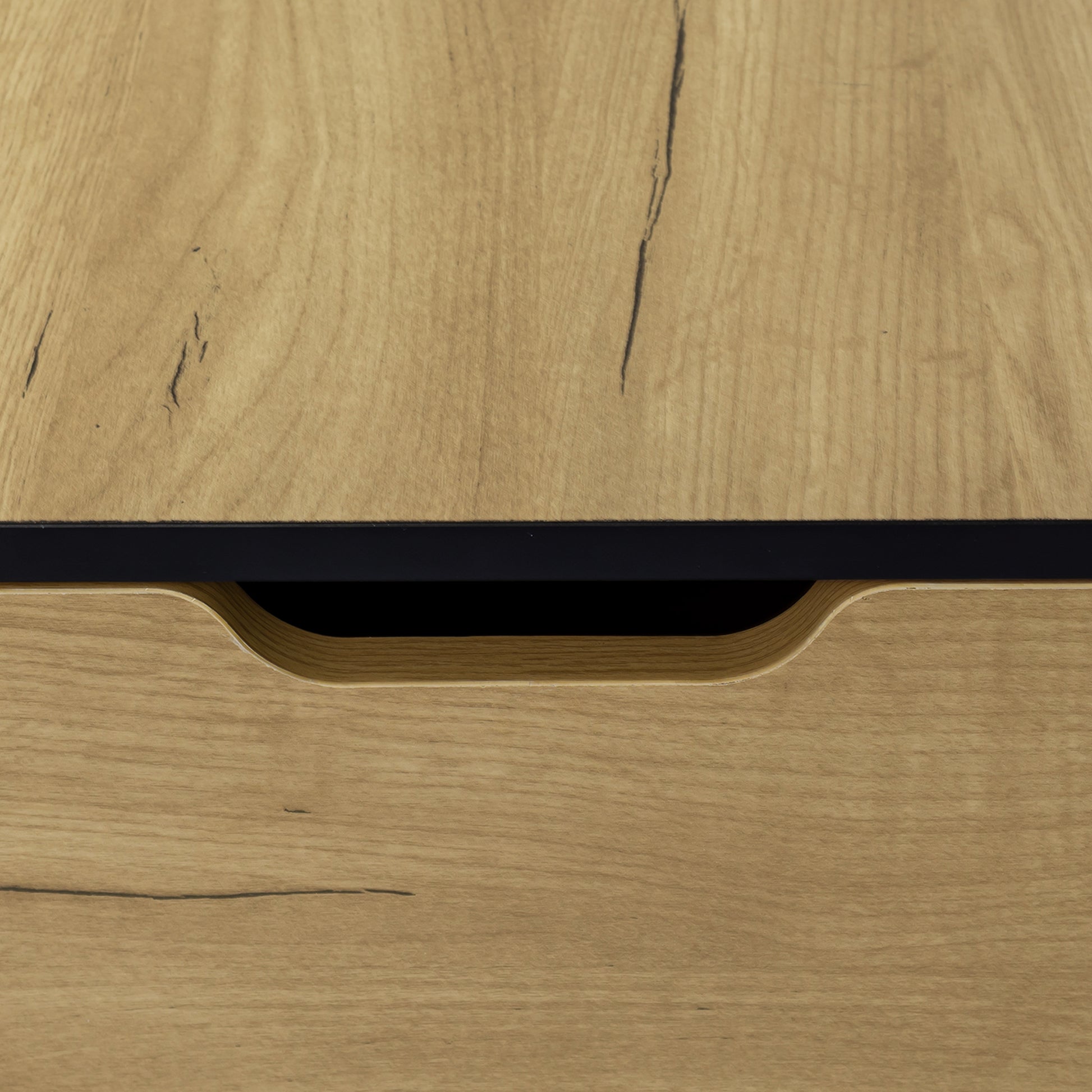 Coffee Table with Solid Wood Legs Support and Big Storage Space- Black+Brown_7
