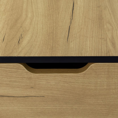 Coffee Table with Solid Wood Legs Support and Big Storage Space- Black+Brown_7