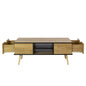 Coffee Table with Solid Wood Legs Support and Big Storage Space- Black+Brown_4