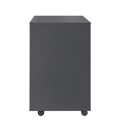 Small Rolling Portable Wooden Drawer File Cabinet with Safety Lock- Dark Gray_11